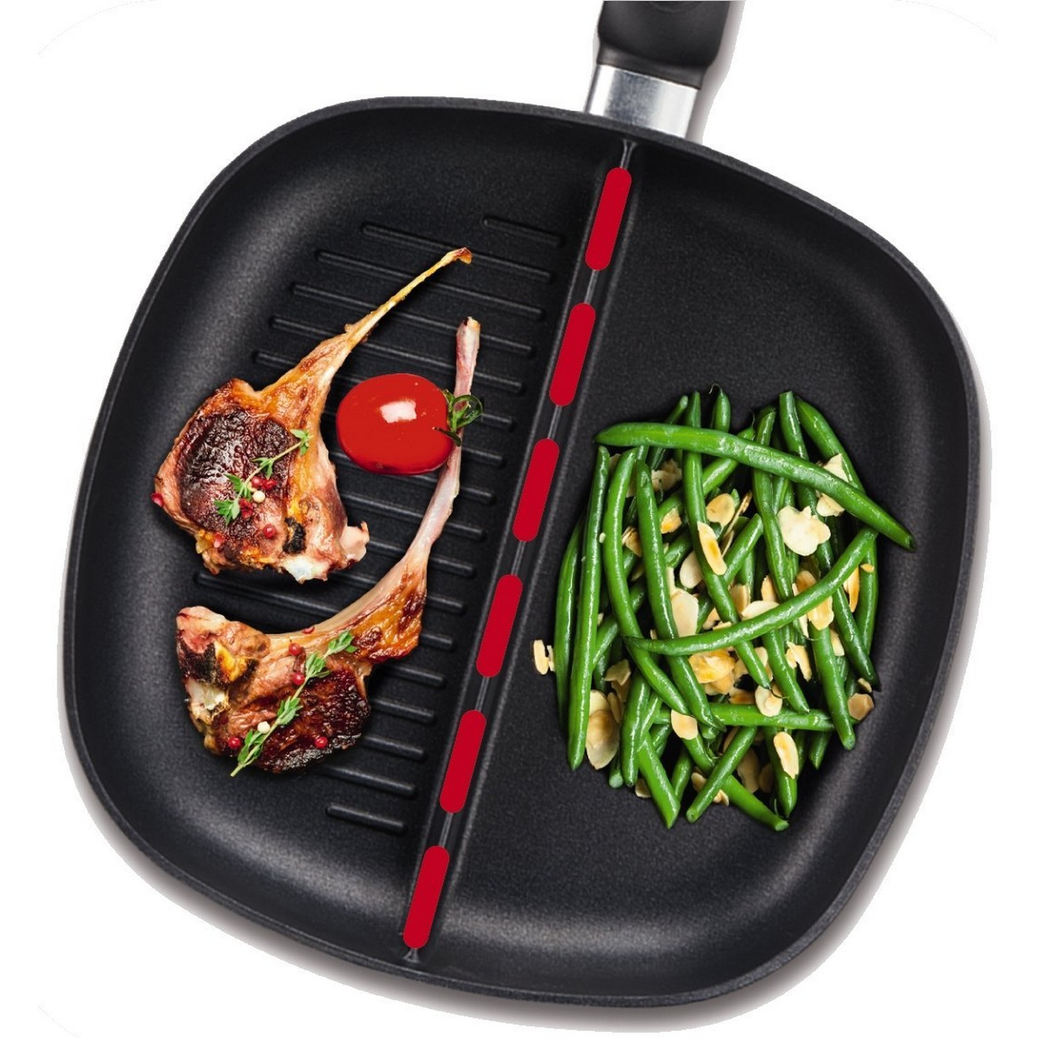 Tefal Ideal 26cm Non Stick Frying Fry Pan Aluminium 2 Compartment